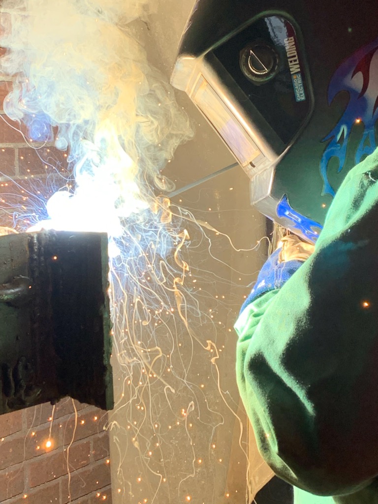 Welding sparks during Seeds to Skills training